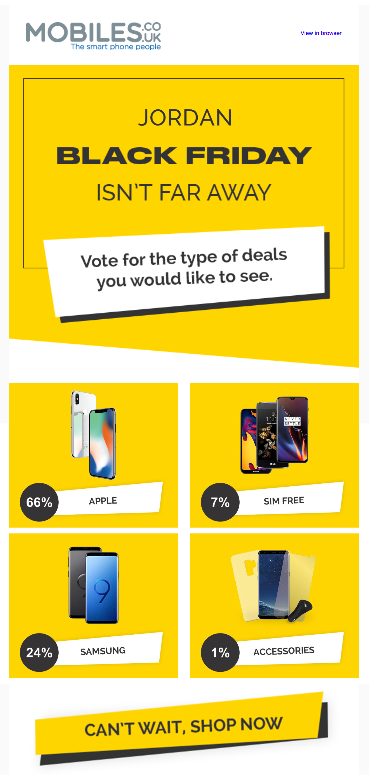 Mobiles Black Friday Poll in email